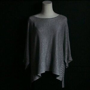 Anthropologie | Like NEW Festive, Silver Metallic Sweater, Dolman 3/4 Sleeve